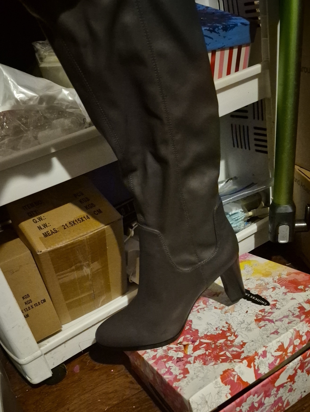 Franco Sarto Black Knee-High Block Heel Boots